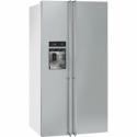 Smeg American Side-by-Side Fridge Freezer (Stainless Steel Door & White Sides)