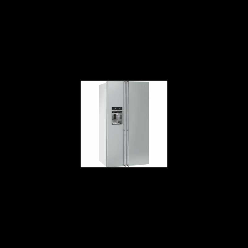 Smeg American Side-by-Side Fridge Freezer (stainless steel door & white sides)