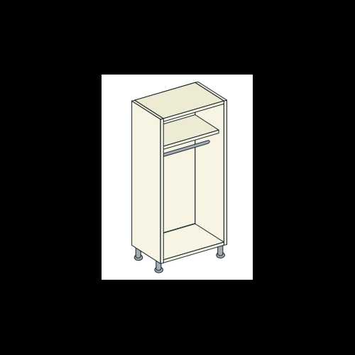 Single Door Full Hanging Unit 1 Shelf - Bretton Park