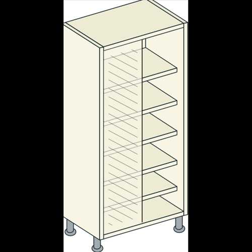 Mirrored Corner Fully Shelved Unit - Bretton Park 