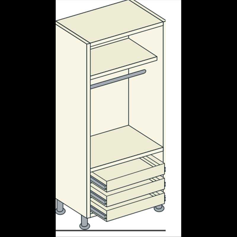 Bretton Park Mirrored 1 Hanging - 1 Shelf - 3 External Drawer Unit 