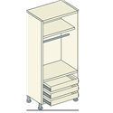 Bretton Park Mirrored 1 Hanging - 1 Shelf - 3 External Drawer Unit 