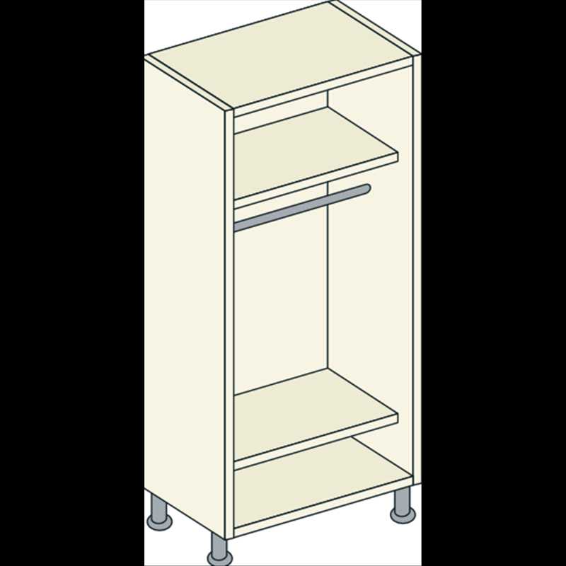 Double Door Single Hanging Unit 2 Shelf - Bretton Park 