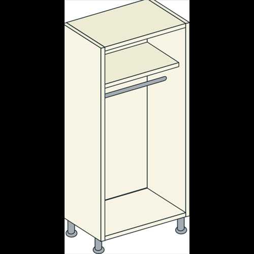 Double Door Mirrored Full Hanging Unit 1 Shelf - Bretton Park 