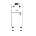 Alento Gloss Ivory - Drawerline Base Unit 400