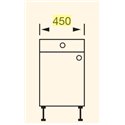Alento Gloss Ivory - Drawerline Base Unit 450