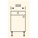 Alento Gloss Ivory - Drawerline Base Unit 500