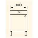 Alento Gloss Ivory - Drawerline Base Unit 600