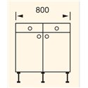 Alento Gloss Ivory - Drawerline Base Unit 800