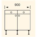 Alento Gloss Ivory - Drawerline Base Unit 900