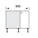 Alento Gloss Ivory - Drawerline Base Unit 950L
