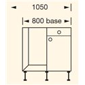 Hudson Gloss White - Drawerline Base Unit 800C