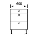 Melbourne Gloss Dark Grey - Drawer Unit 3-600