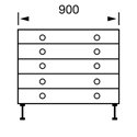 Melbourne Gloss Dark Grey - Drawer Unit 5-900