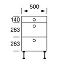 Alento Gloss Ivory - Drawer Unit 3-500