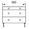 Alento Gloss Ivory - Drawer Unit 3-900