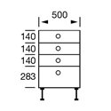 Alento Gloss Ivory - Drawer Unit 4-500