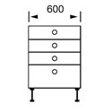 Alento Gloss Ivory - Drawer Unit 4-600