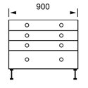 Alento Gloss Ivory - Drawer Unit 4-900