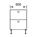 Alento Gloss Ivory - Drawer Unit 2-600