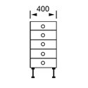 Alento Gloss Ivory - Drawer Unit 5-400