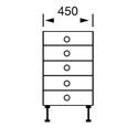 Alento Gloss Ivory - Drawer Unit 5-450