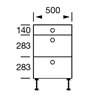 Fiora Gloss Light Grey - Drawer Unit 3-500