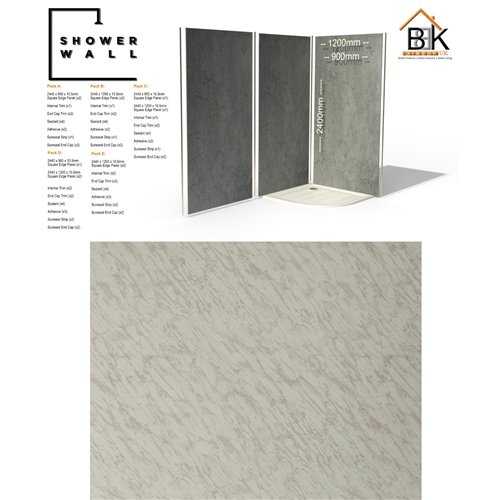 Showerwall Pack - Carrara Marble