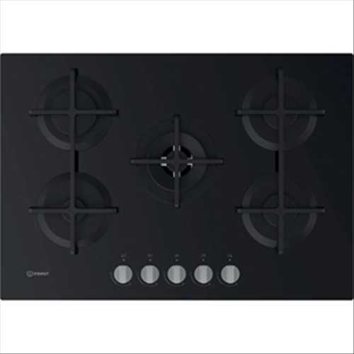 Indesit 73cm Gas on Glass Hob ING72T/BK