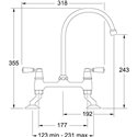 Franke Bridge Two Hole Mixer Tap