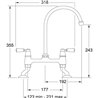 Franke Bridge Two Hole Mixer Tap