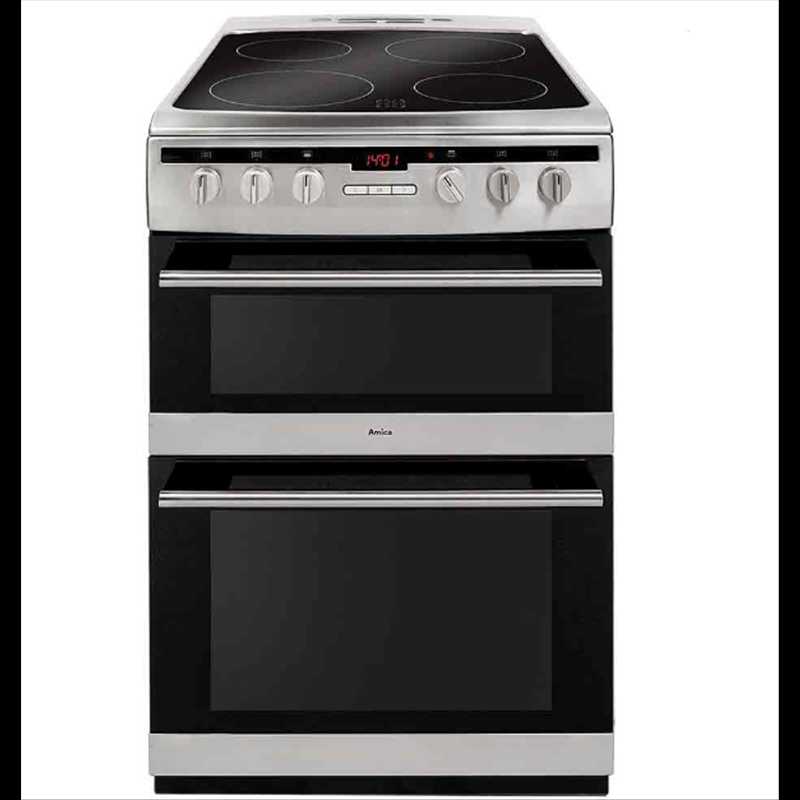 Amica Ceramic Double Oven Electric Cooker AFC6550SS