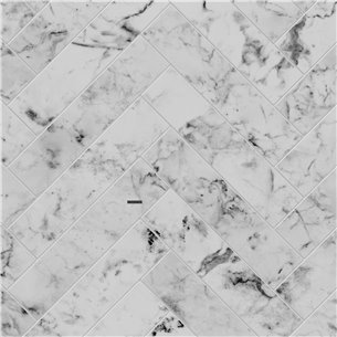 Alloy Carrara Marble Herringbone Splashback