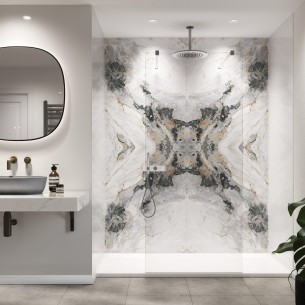 Showerwall Arabescato Book - matched - Acrylic 2