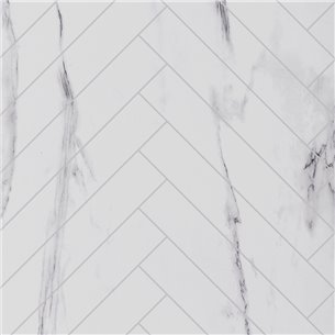 Showerwall White Marble Herringbone