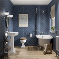 Showerwall Nordic Blue Chevron Tile