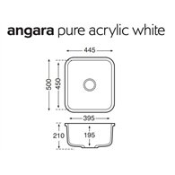 Mirostone Angara 1.0 Bowl Pure Acrylic White