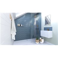 Showerwall Navy Herringbone - Acrylic